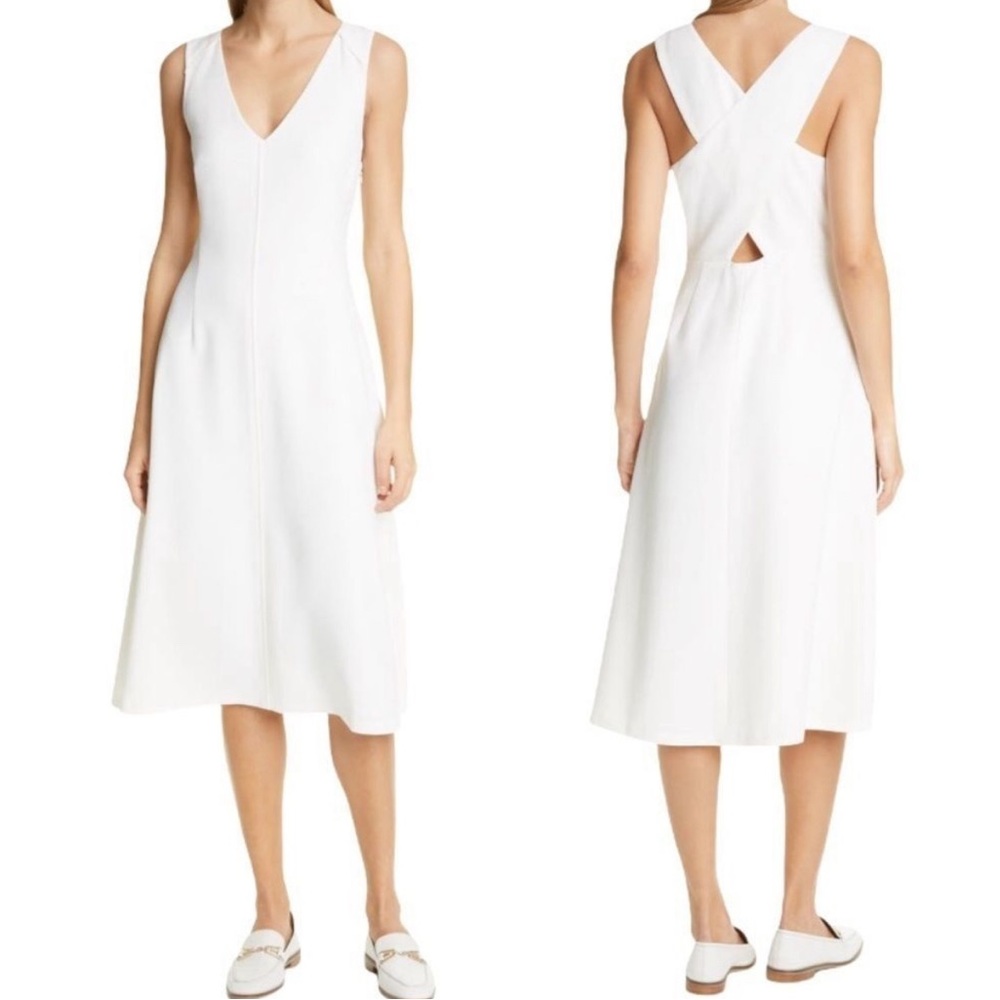 Club Monaco ivory cross back midi dress